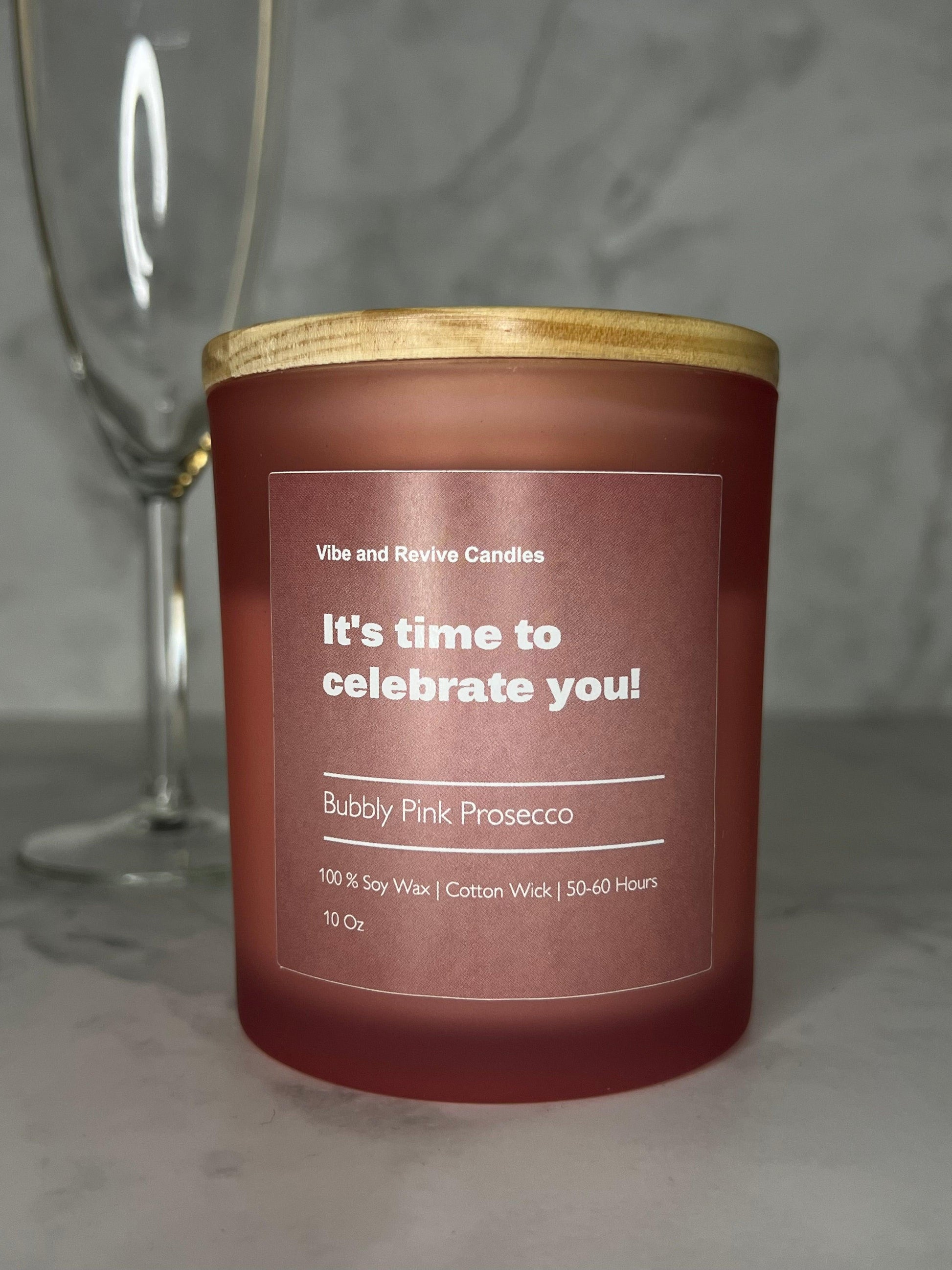 Bubbly Pink Prosecco Candle - Vibe and Revive Candles