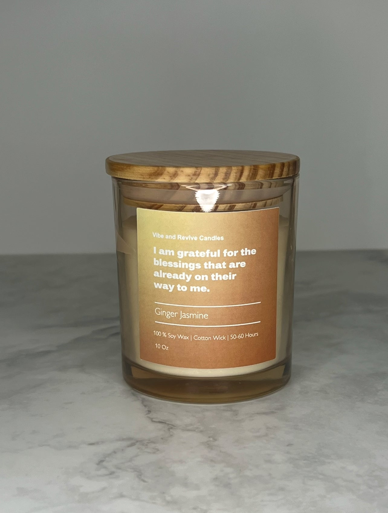 Vela de soja con jengibre y jazmín