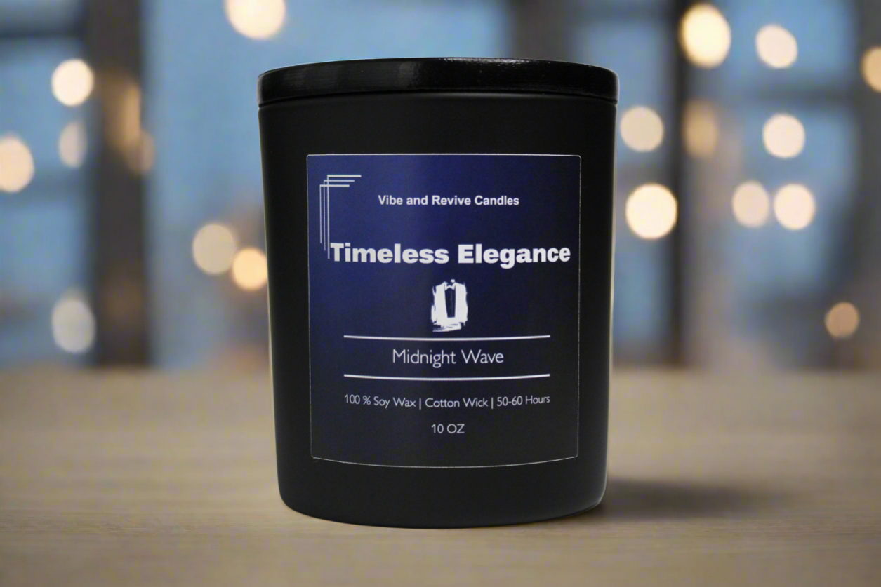 Midnight Wave Soy Candle – Bold Cologne & Ocean Breeze