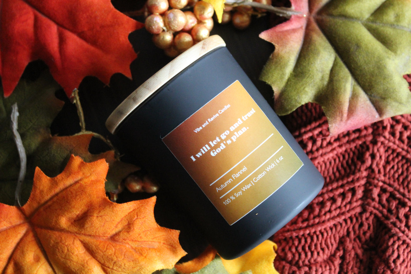 Autumn Flannel Soy Candle – Crisp Fall Leaves & Cozy Warmth
