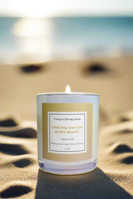 Golden Sands Soy Candle – Coastal Orange Blossom & Warm Sandalwood
