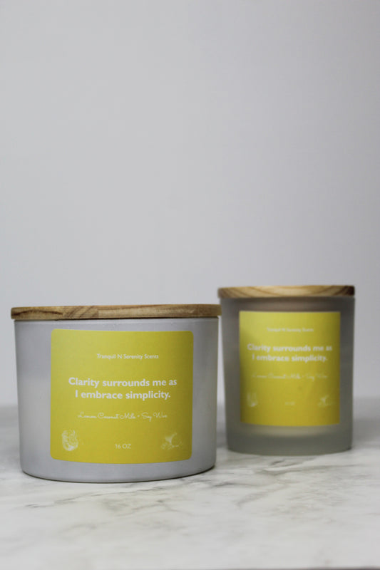 Lemon Coconut Milk Soy Candle - Refreshing, Sweet & Zesty Scent