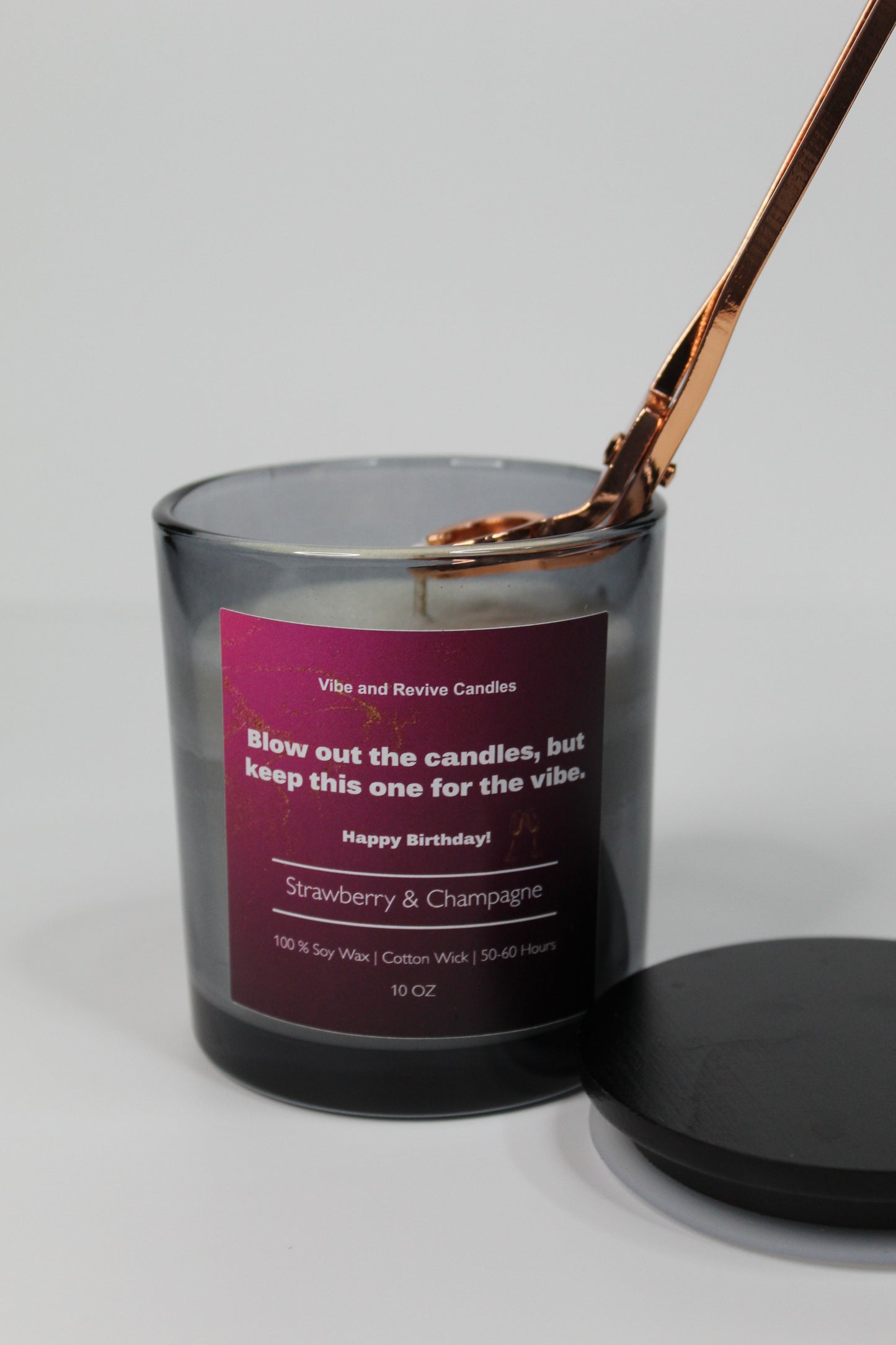 Strawberry & Champagne  Soy Candle (Birthday Bundle Edition)