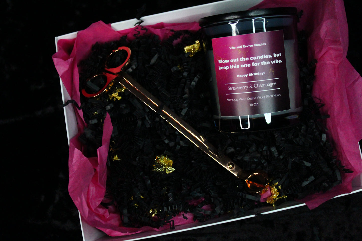 Strawberry & Champagne  Soy Candle (Birthday Bundle Edition)