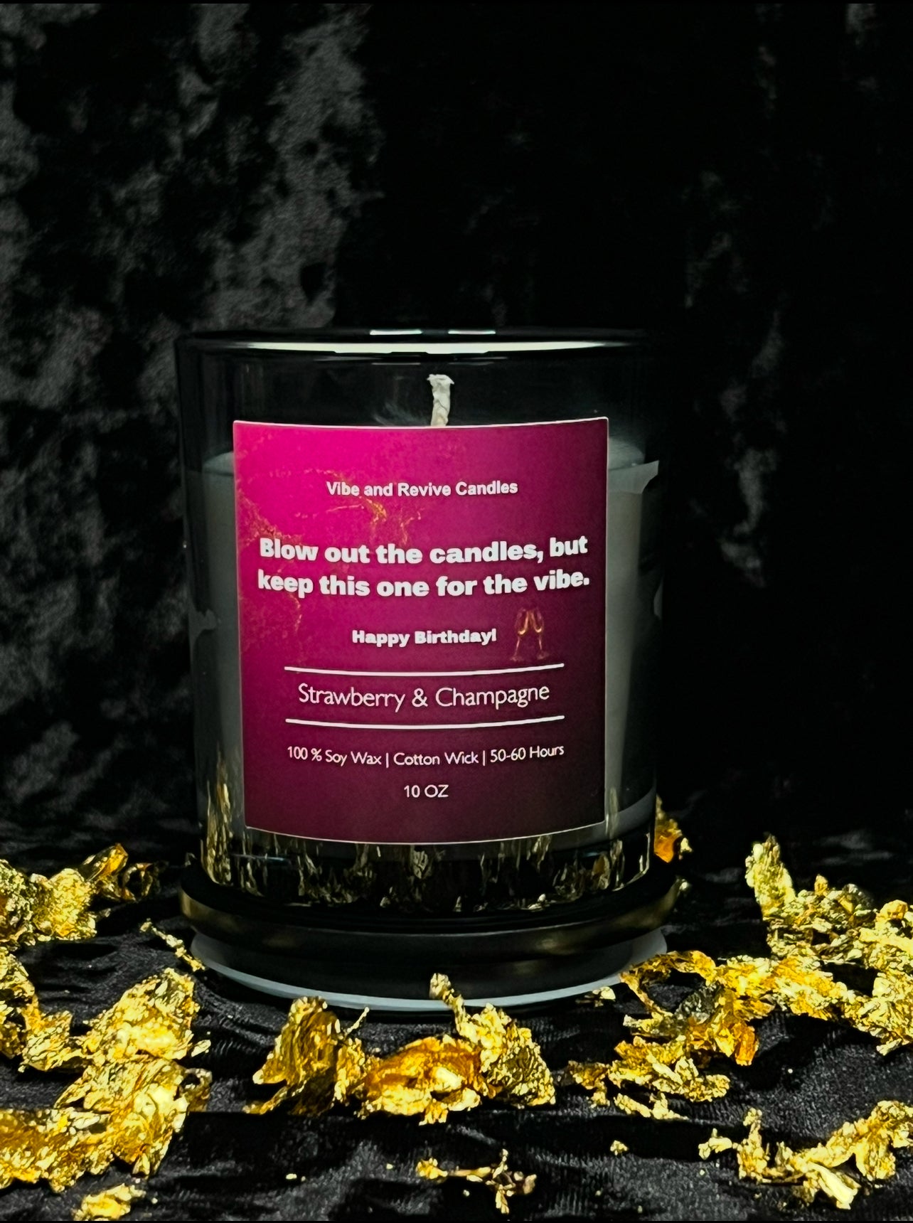 Strawberry & Champagne  Soy Candle (Birthday Bundle Edition)