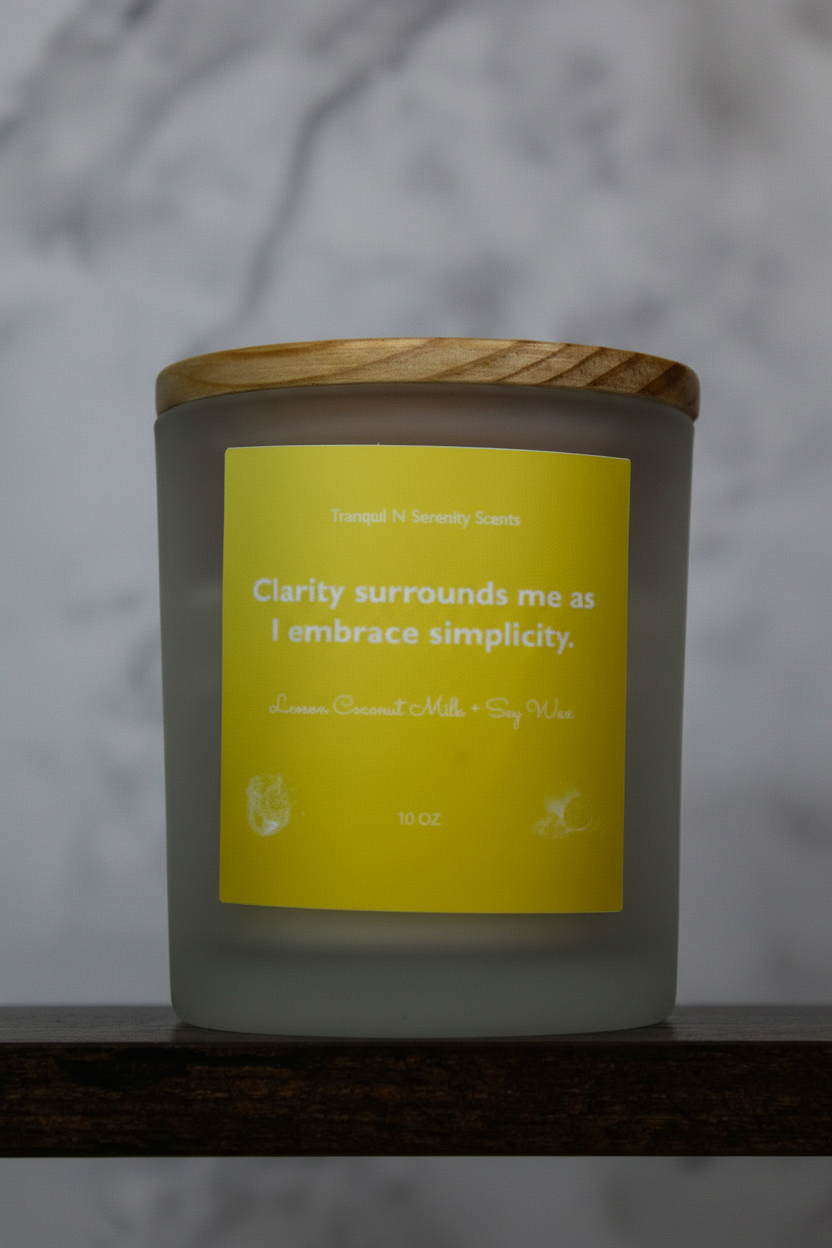 Lemon Coconut Milk Soy Candle - Refreshing, Sweet & Zesty Scent