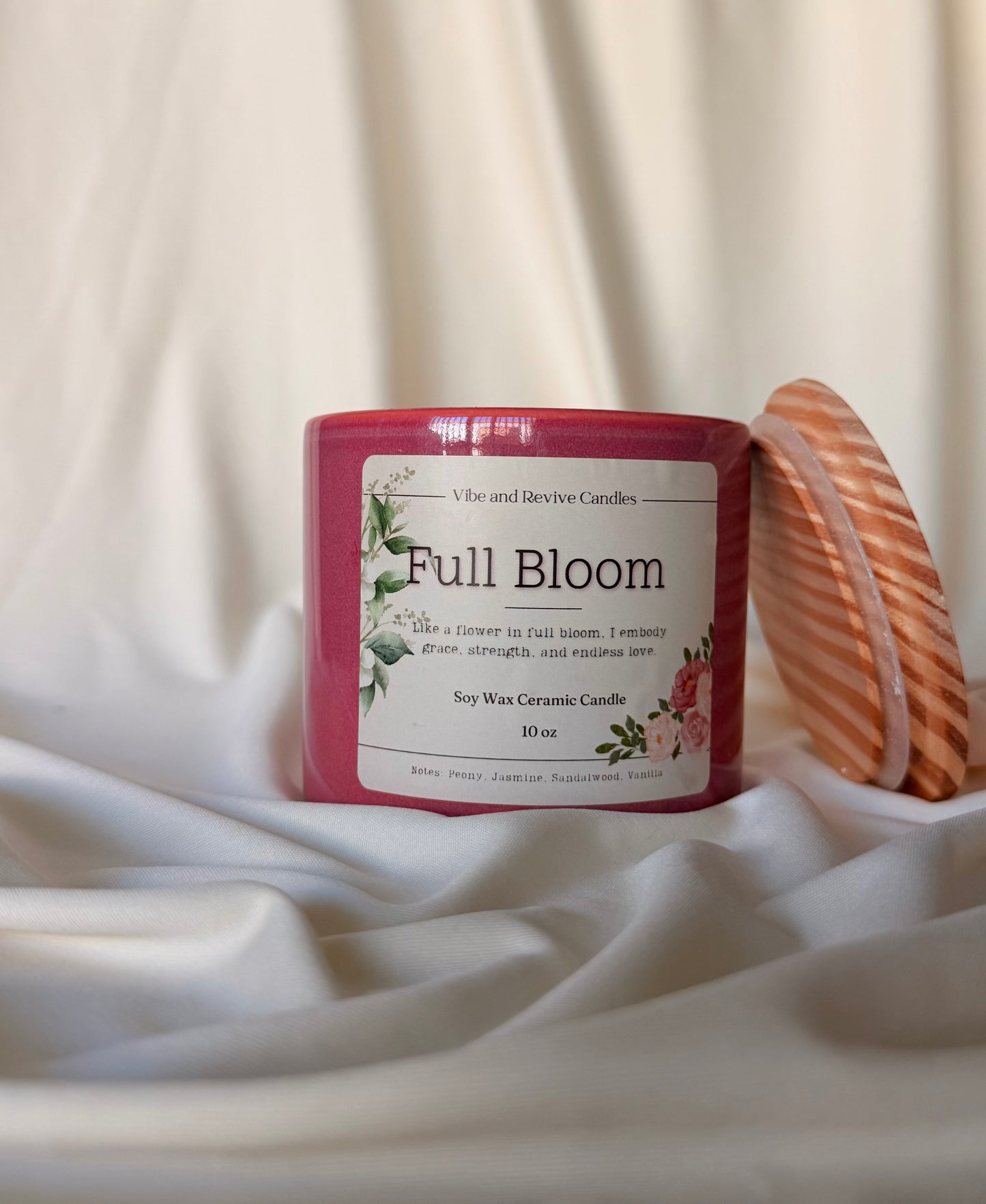 Full Bloom 10 oz Soy Candle – Peony Jasmine Vanilla (FREE)