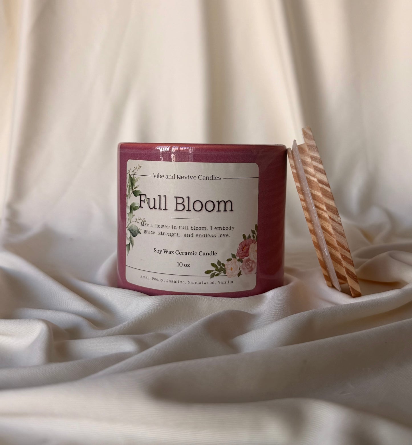 Full Bloom 10 oz Soy Candle – Peony Jasmine Vanilla (FREE)