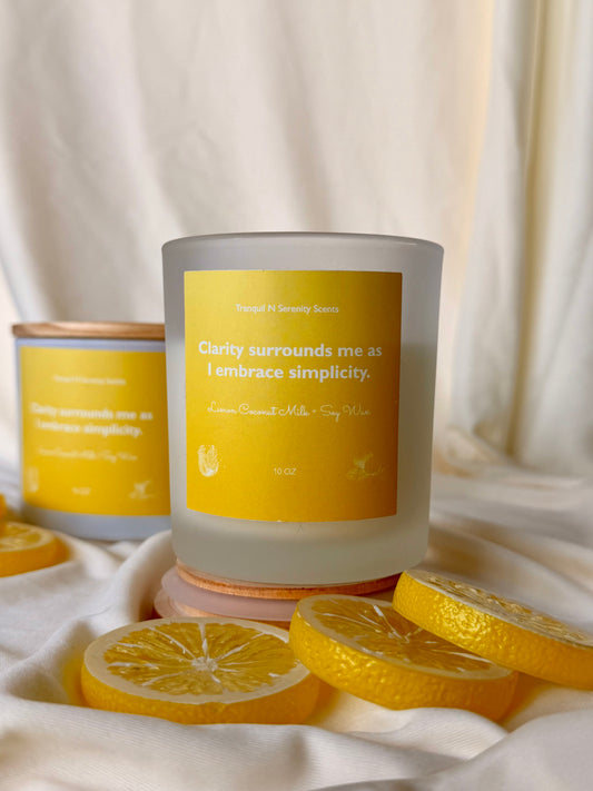 Lemon Coconut Milk Soy Candle - Refreshing, Sweet & Zesty Scent