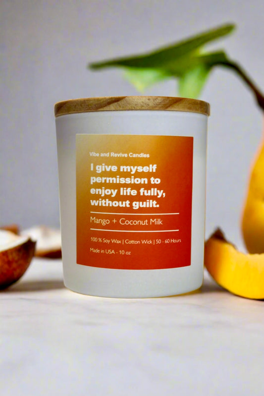 Mango Coconut Soy Candle – Tropical Fruit & Creamy Coconut Escape