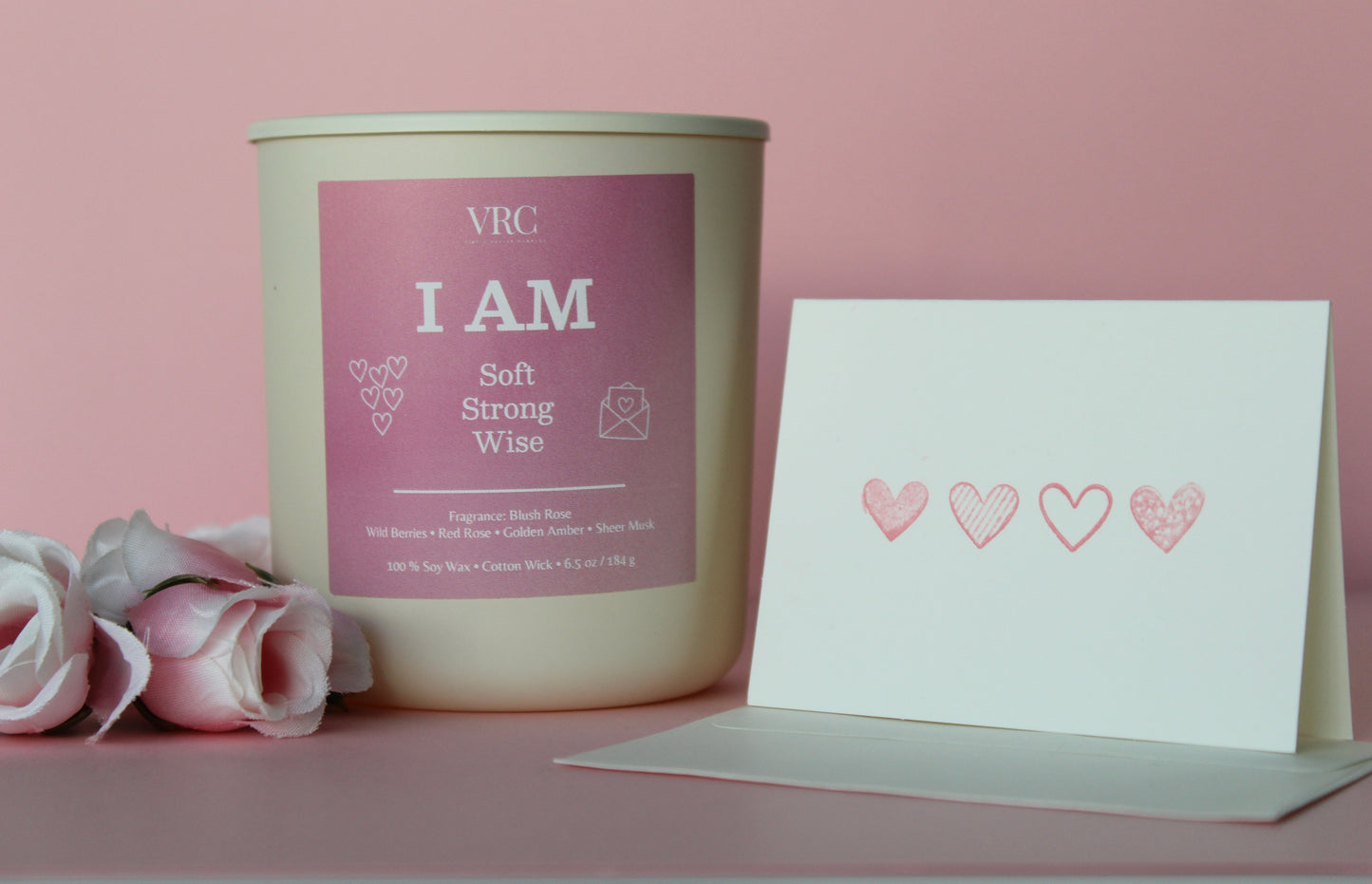 Blush Rose Soy Candle (Words of Affirmation)
