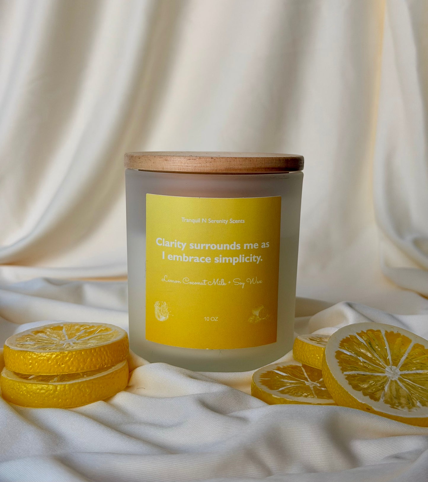 Lemon Coconut Milk Soy Candle – 100% Soy, Citrus & Vanilla (FREE)